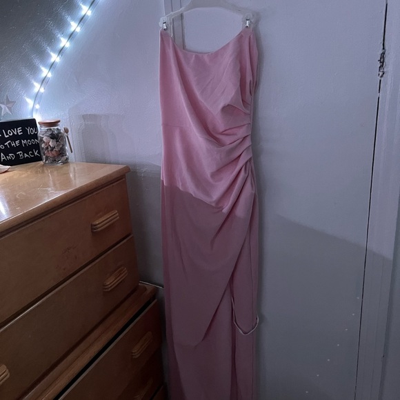 Elegant Pink Draped Dress